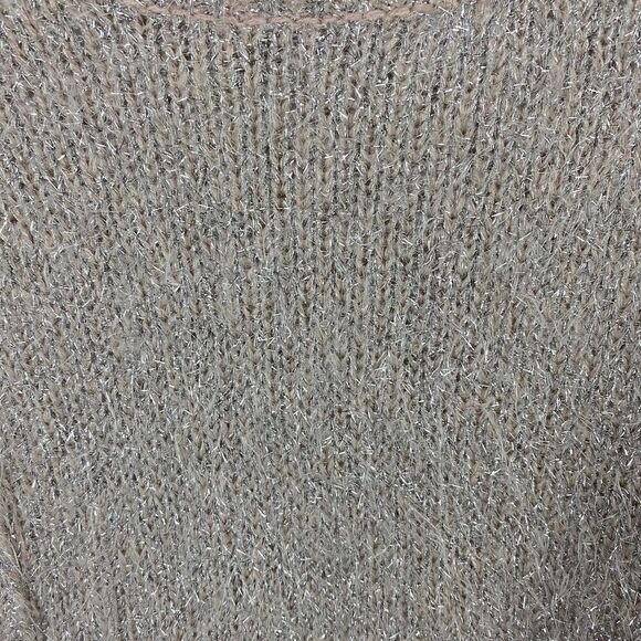 Jennifer Lopez Pink silver shimmer crew neck Holiday sweater size XS - Picture 8 of 10